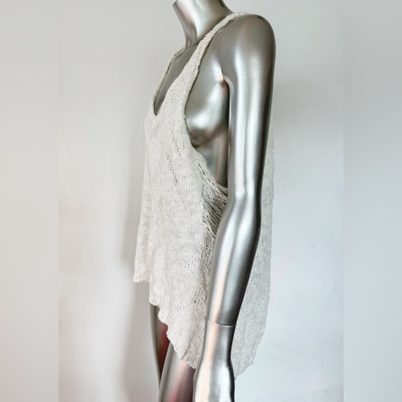 VICI dolls woven distressed knit tank top Ivory large - Picture 2 of 12
